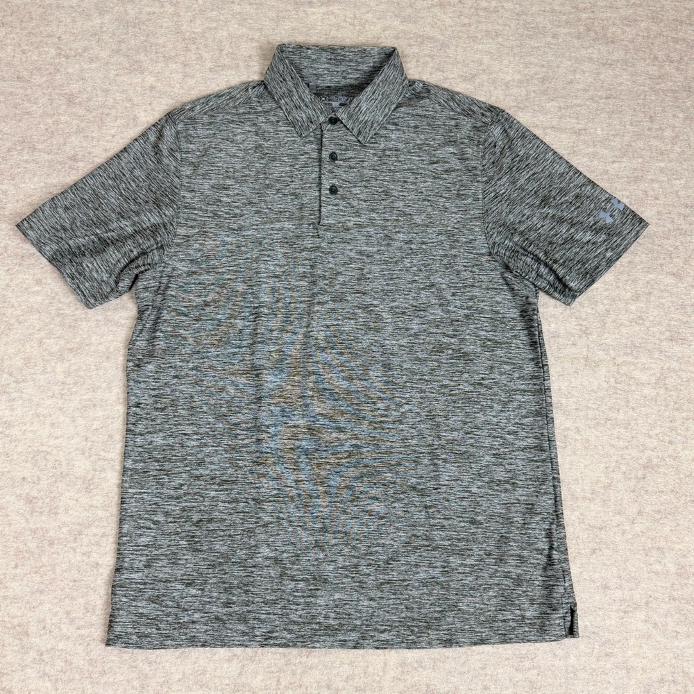 Under Armour Men's Heatgear Heather Green Loose Polo Shirt - Size M